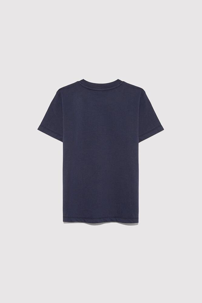 Erkek Çocuk Mavi Logo Baskılı Tişört 6610030-82318 Lacivert 