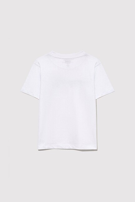 Erkek Çocuk Mavi Logo Baskılı Tişört 6610286-620 Beyaz - Thumbnail