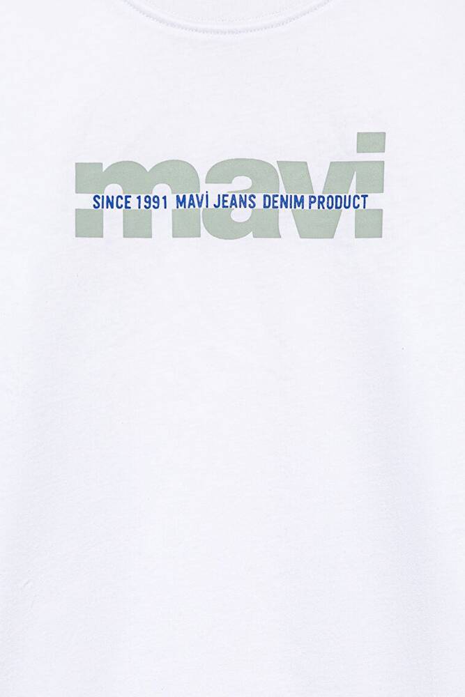 Erkek Çocuk Mavi Logo Baskılı Tişört 6610286-620 Beyaz 