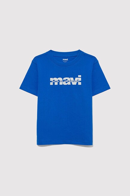 Erkek Çocuk Mavi Logo Baskılı Tişört 6610286-82491 Mavi (2)