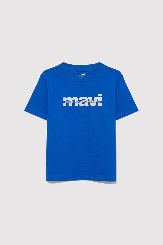 Erkek Çocuk Mavi Logo Baskılı Tişört 6610286-82491 Mavi 
