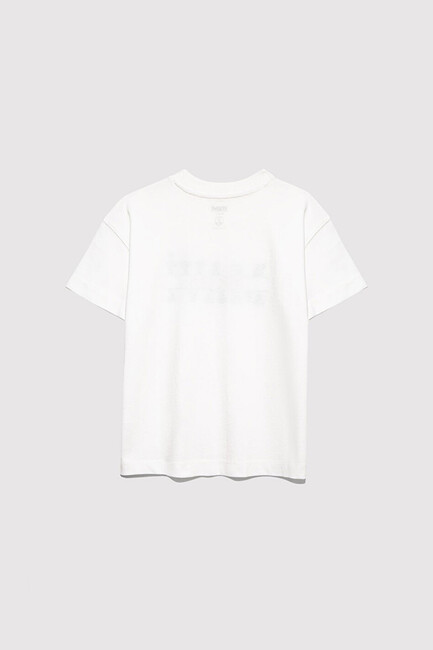 Erkek Çocuk Mavi Logo Baskılı Tişört 6610397-70057 Ekru (2)