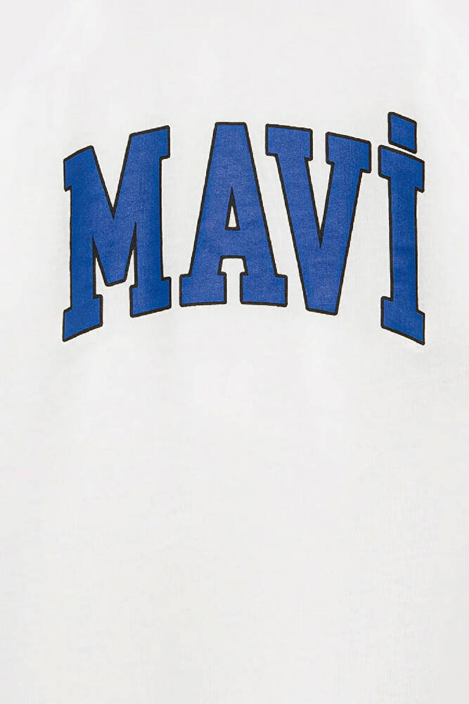 Erkek Çocuk Mavi Logo Baskılı Tişört 6610418-70057 Beyaz 