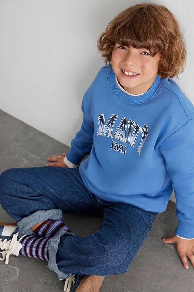 Erkek Çocuk Mavi1991 Baskılı Sweat 6S10163-70724 Mavi 