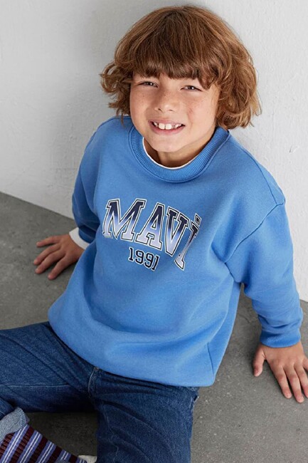 Erkek Çocuk Mavi1991 Baskılı Sweat 6S10163-70724 Mavi (2)