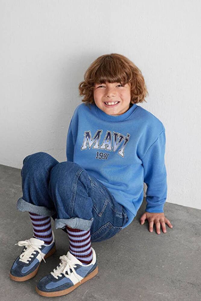 Erkek Çocuk Mavi1991 Baskılı Sweat 6S10163-70724 Mavi 