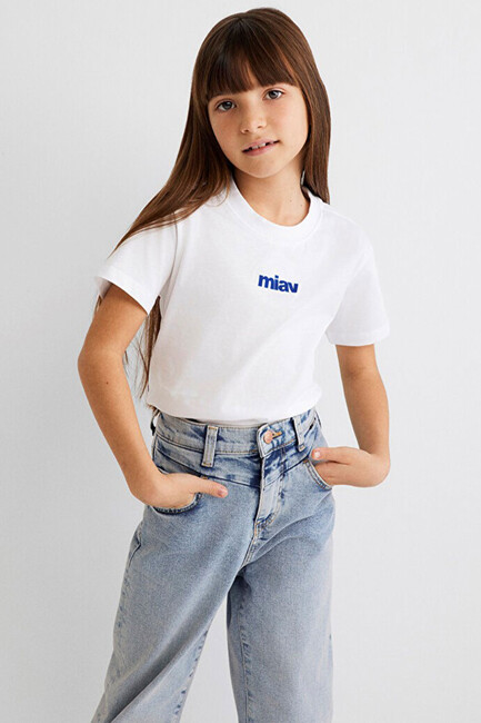 Erkek Çocuk Miav Baskılı Tişört 66332620 Beyaz (2)