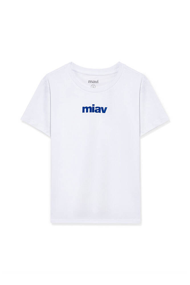 Erkek Çocuk Miav Baskılı Tişört 66332620 Beyaz 