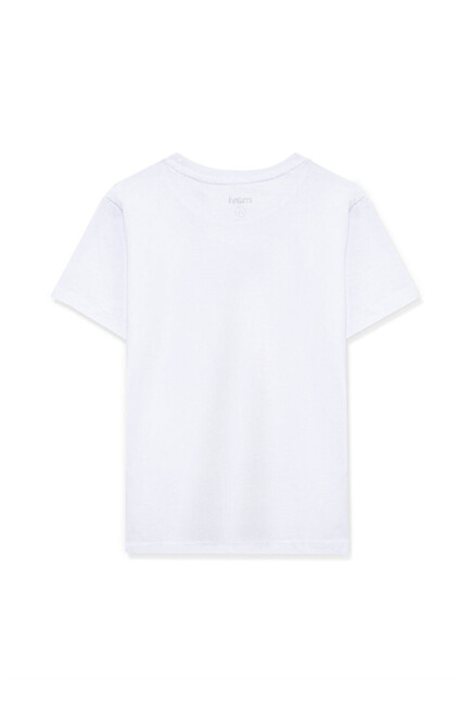 Erkek Çocuk Miav Baskılı Tişört 66332620 Beyaz - Thumbnail