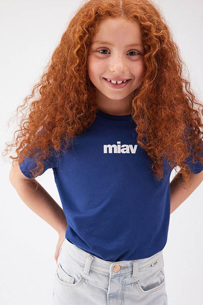 Erkek Çocuk Miav Baskılı Tişört 6633270722 Lacivert 