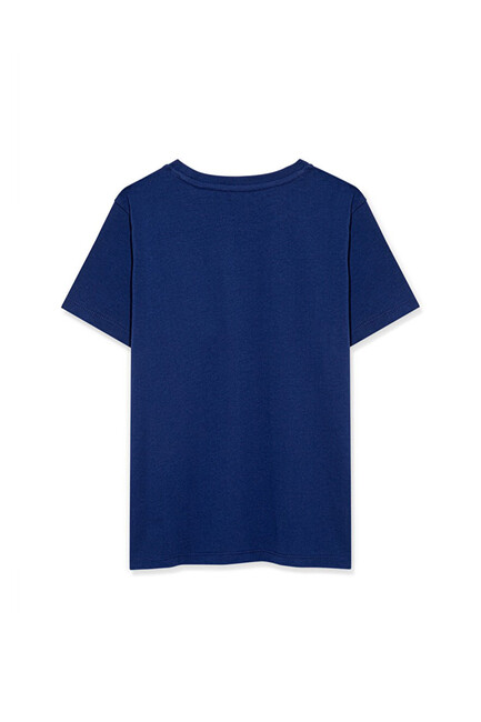 Erkek Çocuk Miav Baskılı Tişört 6633270722 Lacivert - Thumbnail