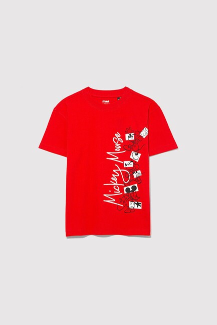 Erkek Çocuk Mickey Baskılı Tişört 6610232-70477 Kırmızı (1)
