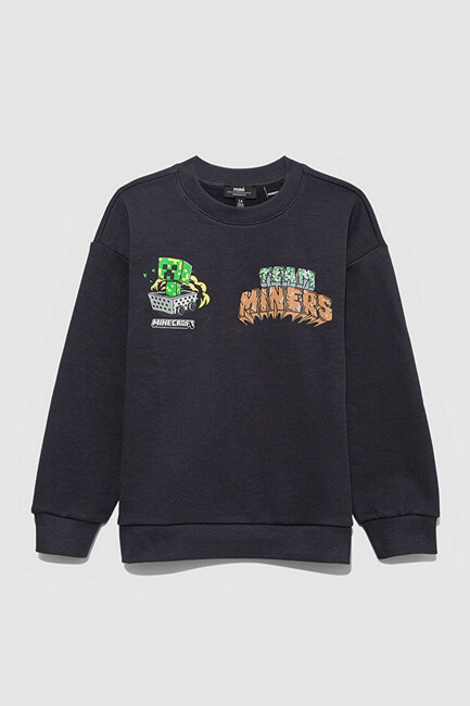 Erkek Çocuk Mınecraft Baskılı Sweat 6S10129-70087 Gri - Thumbnail