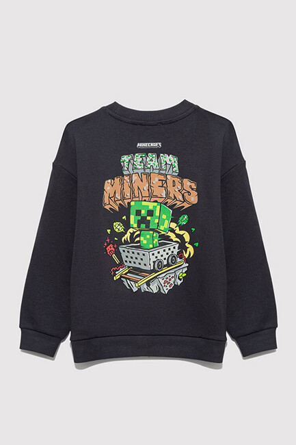 Erkek Çocuk Mınecraft Baskılı Sweat 6S10129-70087 Gri - Thumbnail