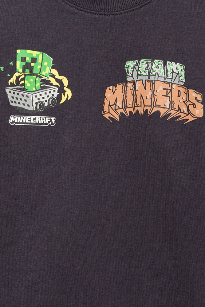 Erkek Çocuk Mınecraft Baskılı Sweat 6S10129-70087 Gri 