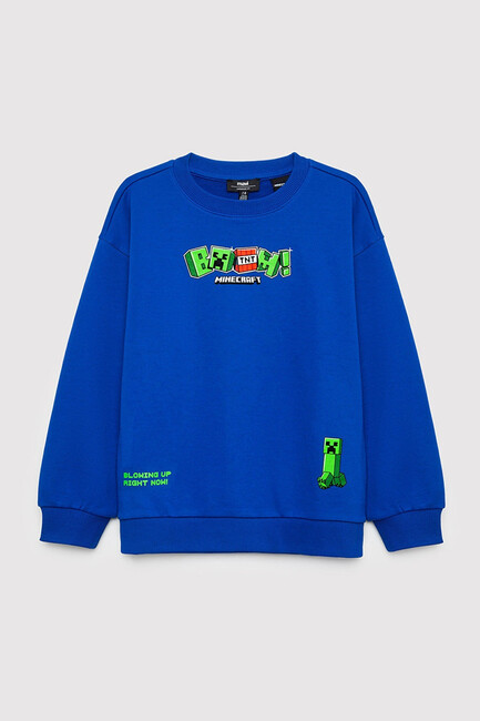 Erkek Çocuk Minecraft Baskılı Sweat 6S10191-70896 Mavi (1)