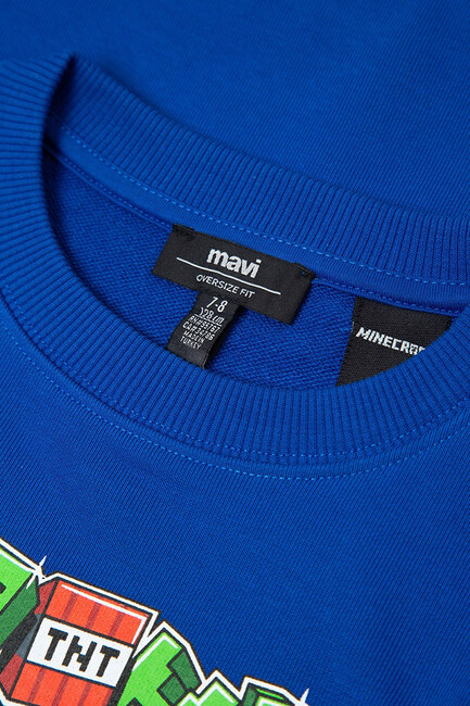 Erkek Çocuk Minecraft Baskılı Sweat 6S10191-70896 Mavi (2)