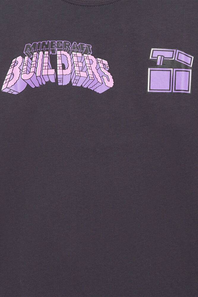 Erkek Çocuk Mınecraft Baskılı Tişört 6610379-70087 Gri 
