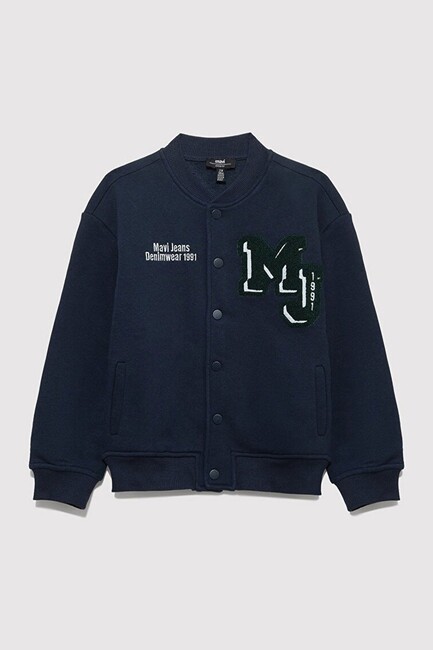 Erkek Çocuk MJ Baskılı Bomber Ceket 6S10121-82318 Lacivert - Thumbnail