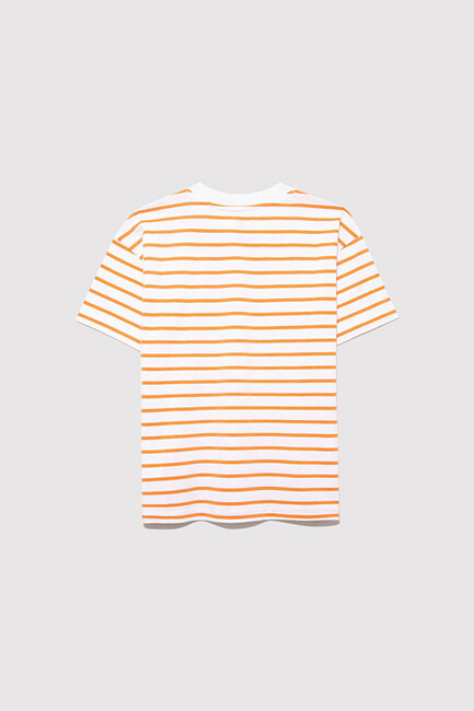Erkek Çocuk MV Baskılı Çizgili Tişört 6610252-89160 Turuncu (3)