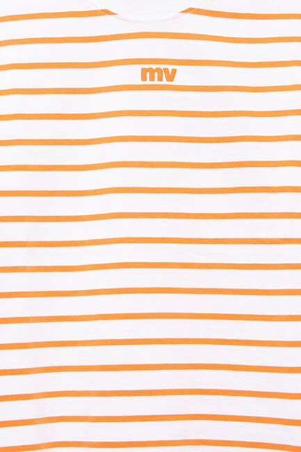 Erkek Çocuk MV Baskılı Çizgili Tişört 6610252-89160 Turuncu - Thumbnail
