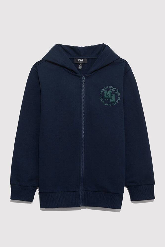 Erkek Çocuk MV Baskılı Fermuarlı Sweat 6S10127-82318 Lacivert 
