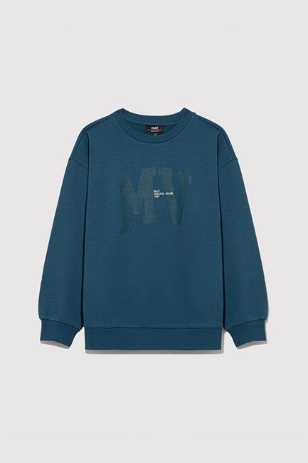 Erkek Çocuk MV Logo Baskılı Sweat 6S10054-70754 Mavi (1)