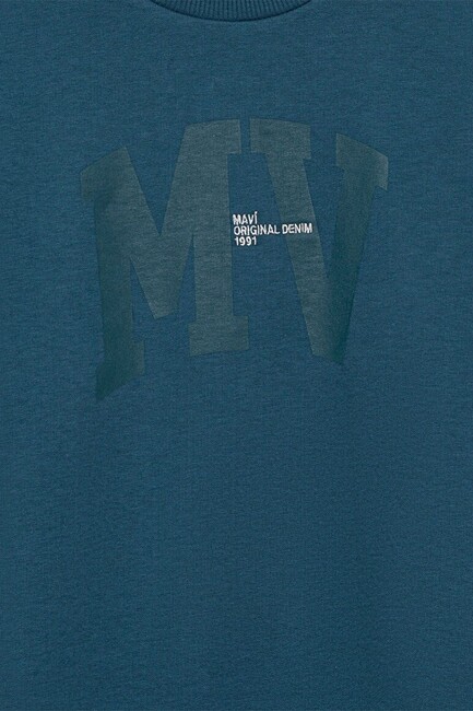 Erkek Çocuk MV Logo Baskılı Sweat 6S10054-70754 Mavi (3)