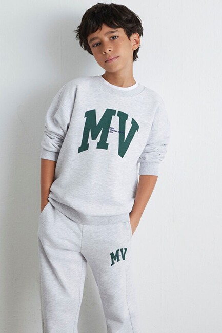 Erkek Çocuk MV Logo Baskılı Sweat 6S10054-88467 Gri (2)