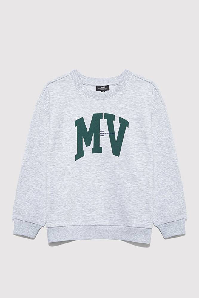 Erkek Çocuk MV Logo Baskılı Sweat 6S10054-88467 Gri 