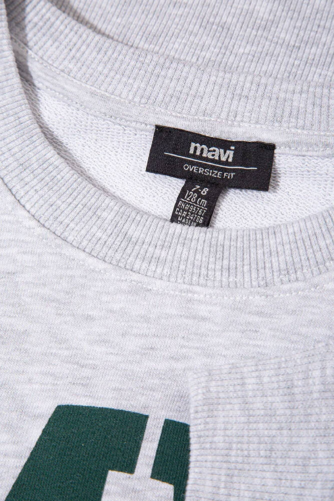 Erkek Çocuk MV Logo Baskılı Sweat 6S10054-88467 Gri 