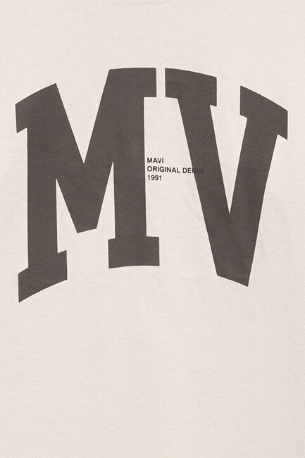 Erkek Çocuk MV Logo Baskılı Tişört 6610213-70144 Bej (3)