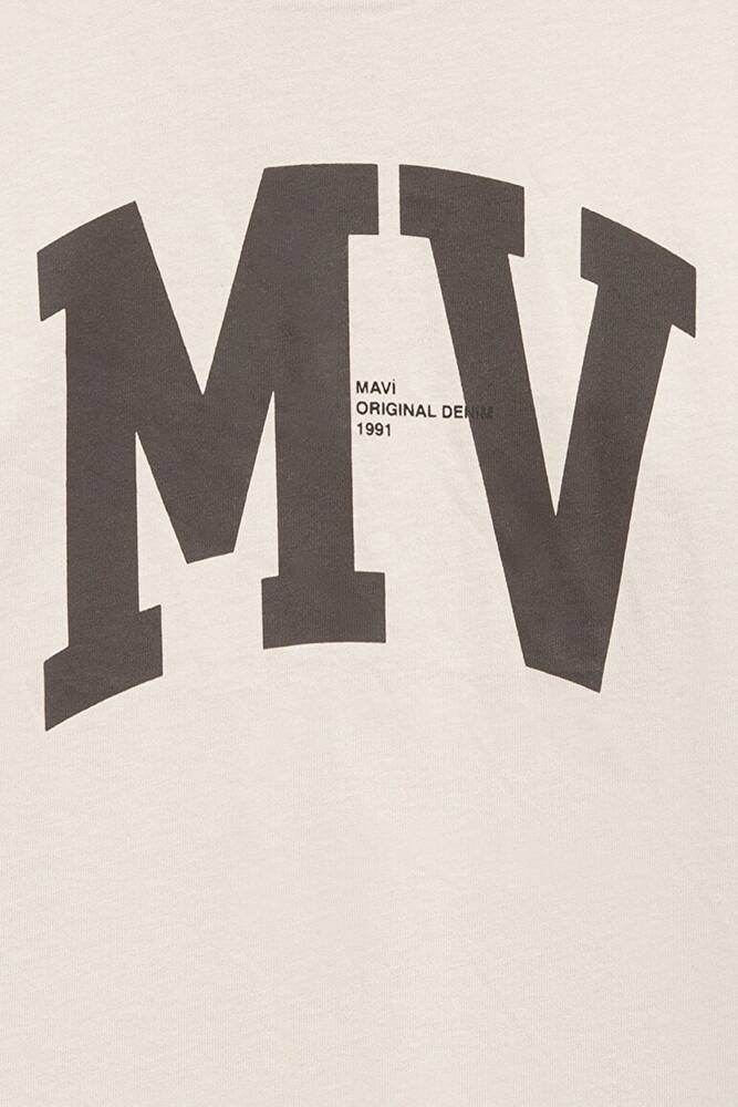 Erkek Çocuk MV Logo Baskılı Tişört 6610213-70144 Bej 