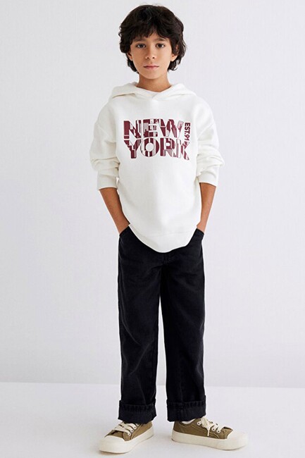 Erkek Çocuk New York Baskılı Sweat 6S10070-70057 Beyaz (1)
