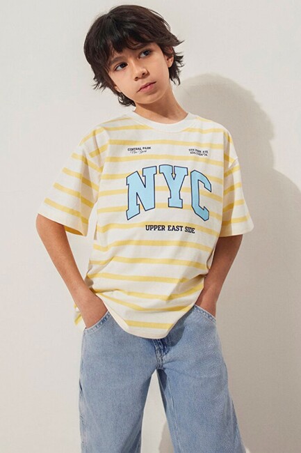 Erkek Çocuk NYC Baskılı Tişört 6610267-89179 Turuncu (1)