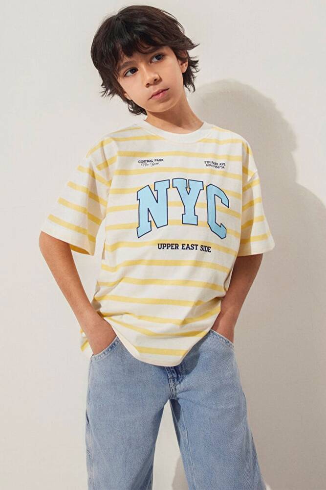 Erkek Çocuk NYC Baskılı Tişört 6610267-89179 Turuncu 