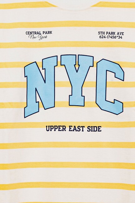 Erkek Çocuk NYC Baskılı Tişört 6610267-89179 Turuncu - Thumbnail