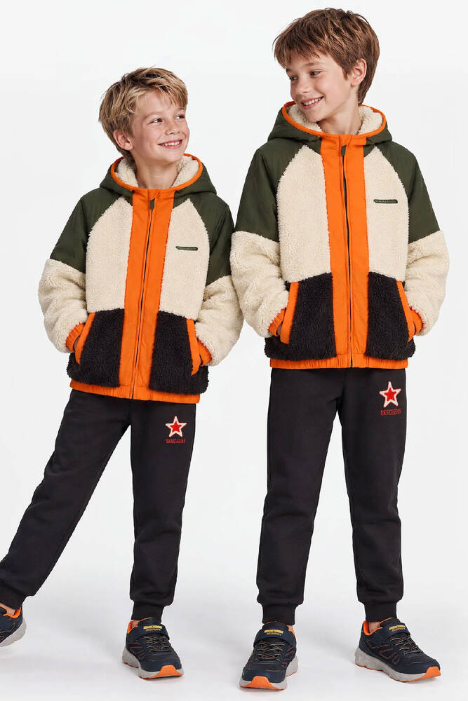 Erkek Çocuk Outdoor Fleece Fermuarlı Ceket SK2620141-1629 Haki - 1