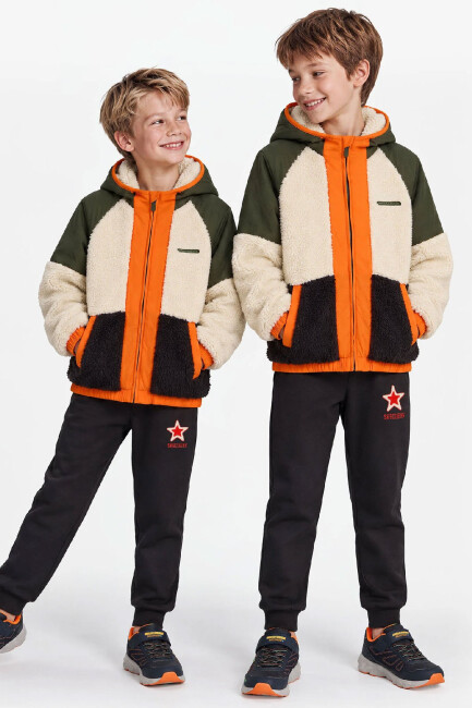 Erkek Çocuk Outdoor Fleece Fermuarlı Ceket SK2620141-1629 Haki 