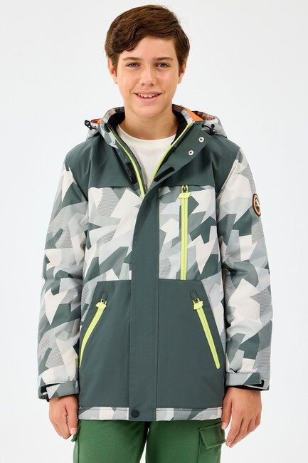 Erkek Çocuk Outerwear Padded Ceket SK242025-040 Gri (1)