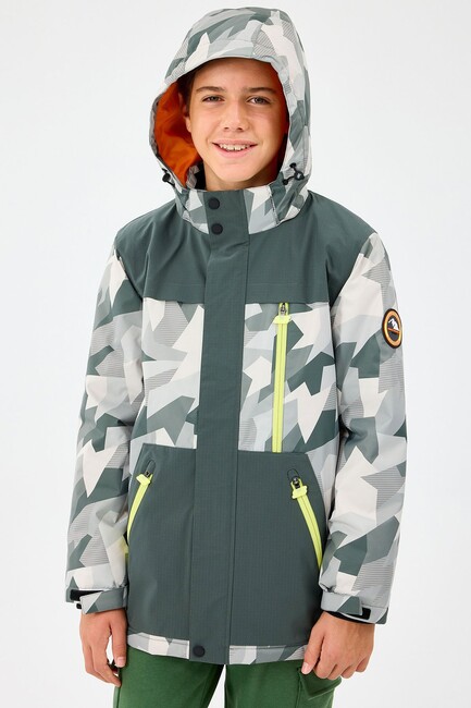 Erkek Çocuk Outerwear Padded Ceket SK242025-040 Gri - Thumbnail