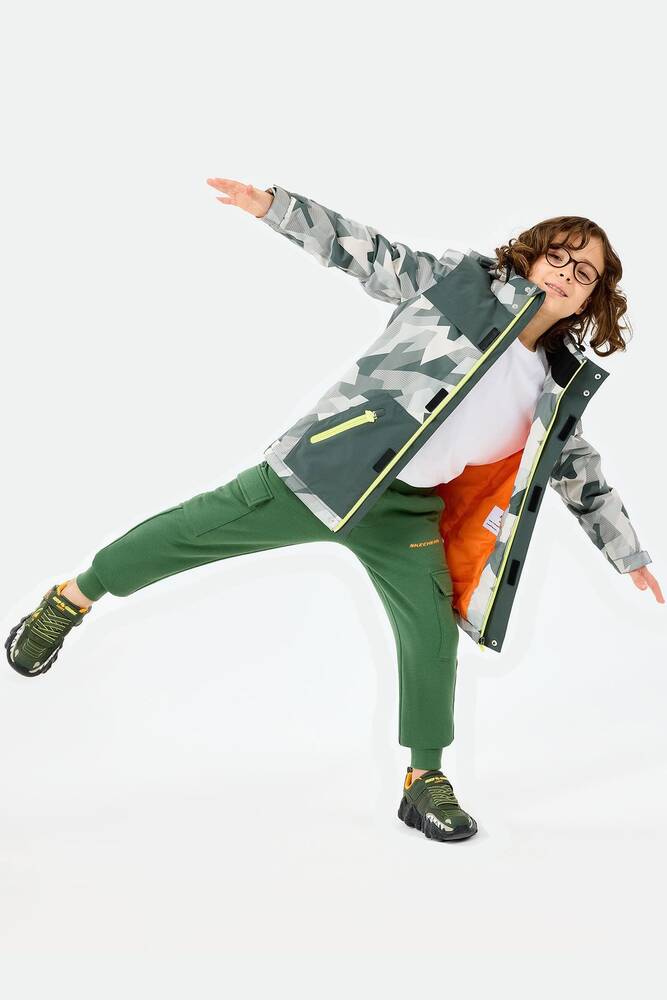 Erkek Çocuk Outerwear Padded Ceket SK242025-040 Gri 