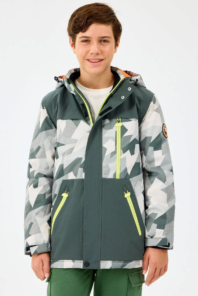 Erkek Çocuk Outerwear Padded Ceket SK242025-040 Gri - 1
