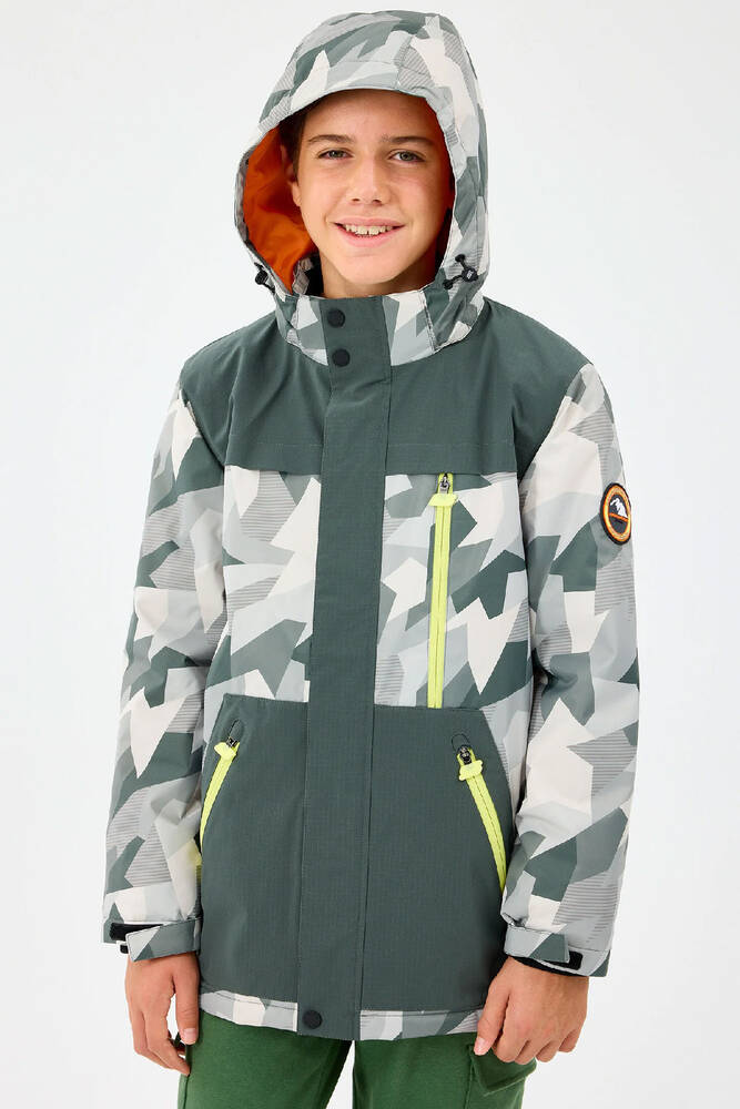 Erkek Çocuk Outerwear Padded Ceket SK242025-040 Gri - 4