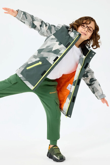 Erkek Çocuk Outerwear Padded Ceket SK242025-040 Gri - 5