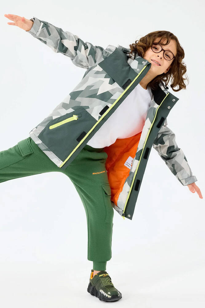 Erkek Çocuk Outerwear Padded Ceket SK242025-040 Gri - 5
