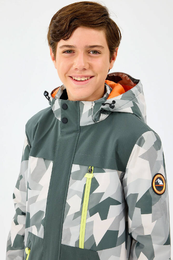 Erkek Çocuk Outerwear Padded Ceket SK242025-040 Gri - 6