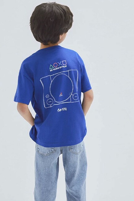 Erkek Çocuk Playstatıon Baskılı Tişört 6610422-70896 Mavi (2)