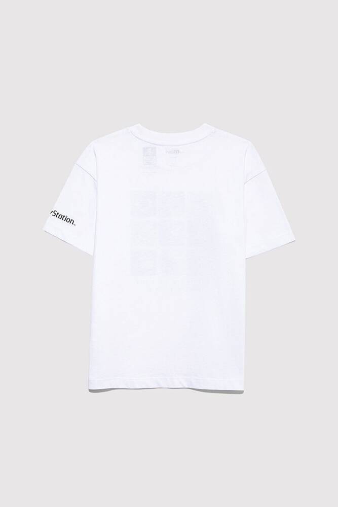 Erkek Çocuk PS Never Stop Baskılı Tişört 6610374-620 Beyaz 