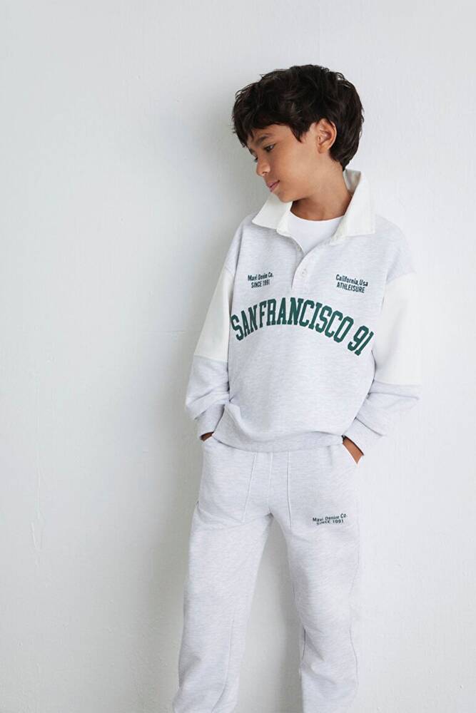 Erkek Çocuk San Francisco 91 Baskılı Sweat 6S10123-88467 Gri 